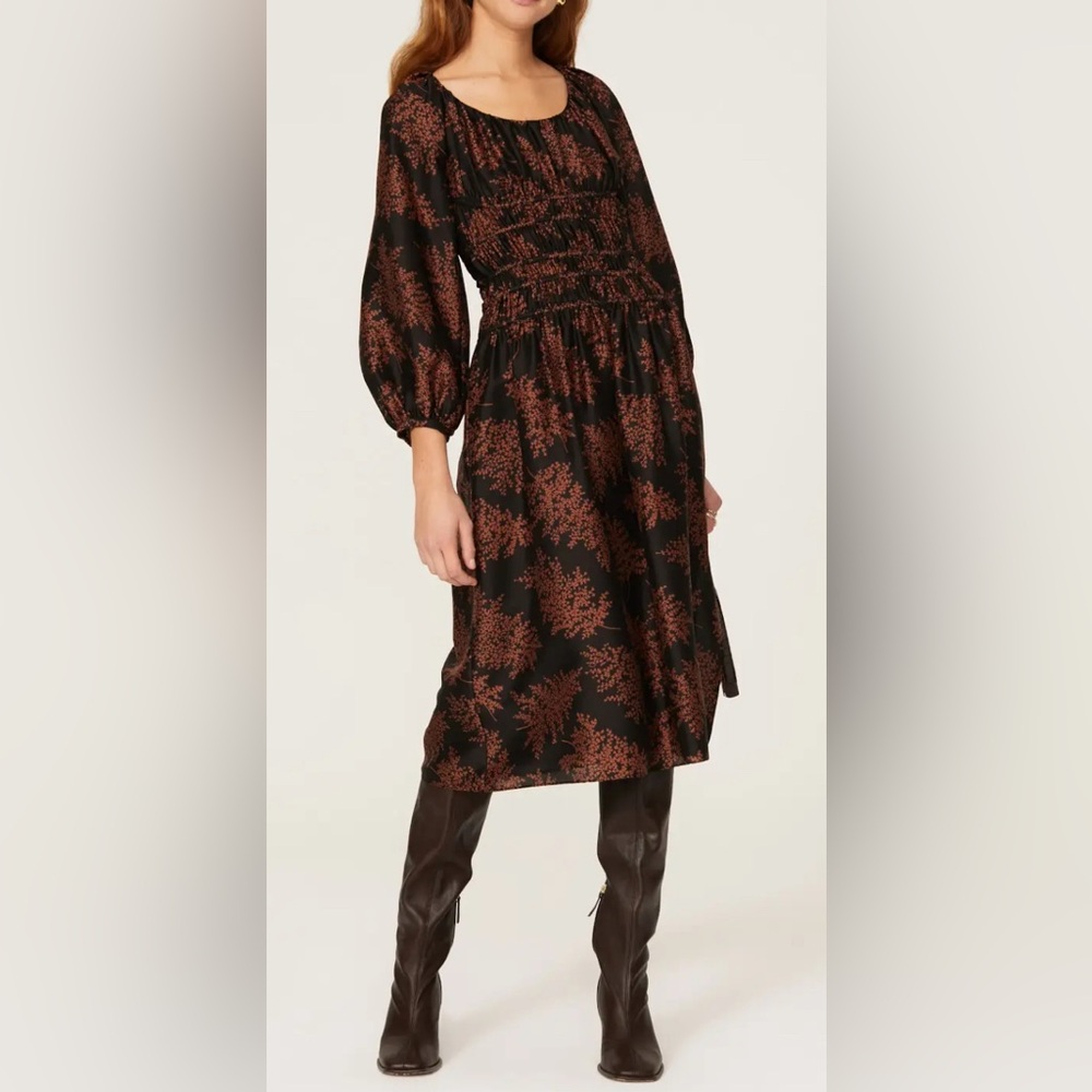 Elegant Rebecca Taylor Black and Brown Women's Dress